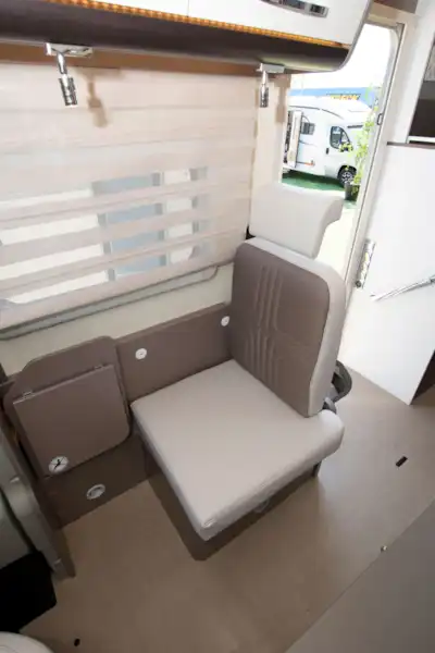 A seat by the habitation door in the The Bürstner Lyseo TD 736 Harmony motorhome (Click to view full screen)