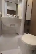 The washroom has a swivel cassette toilet
