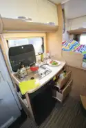 The kitchen is small but useful