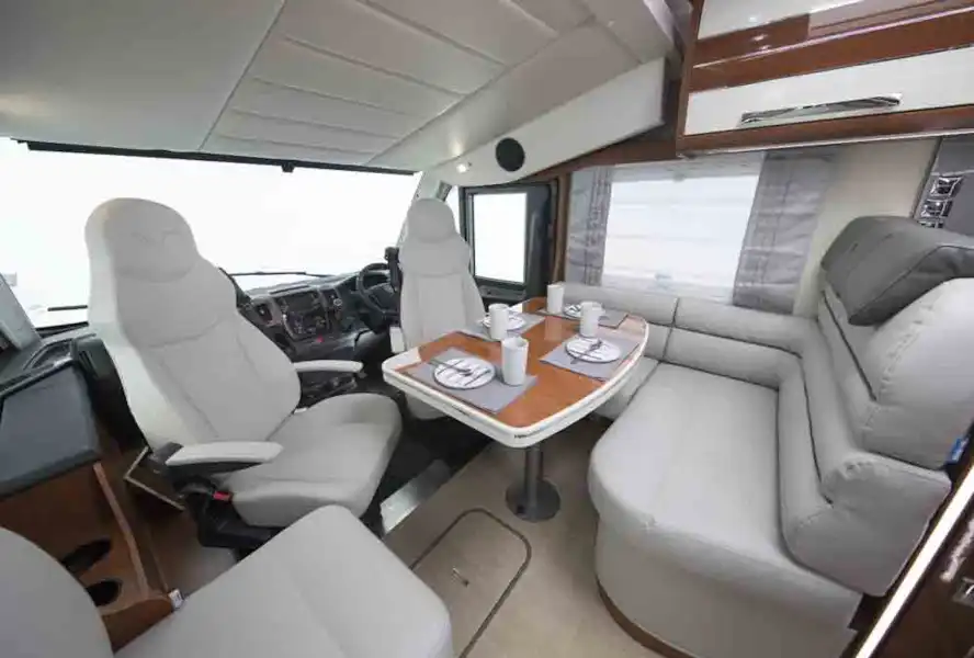 The front lounge in the Mobilvetta K-Yacht  - picture courtesy of Marquis  (Click to view full screen)
