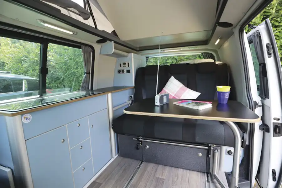 The view of the interior of the HemBil Drift campervan (Click to view full screen)