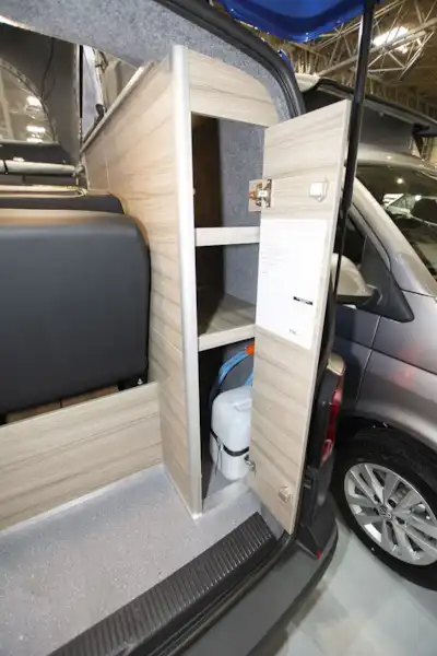 More storage in the Rolling Homes Expedition campervan (Click to view full screen)