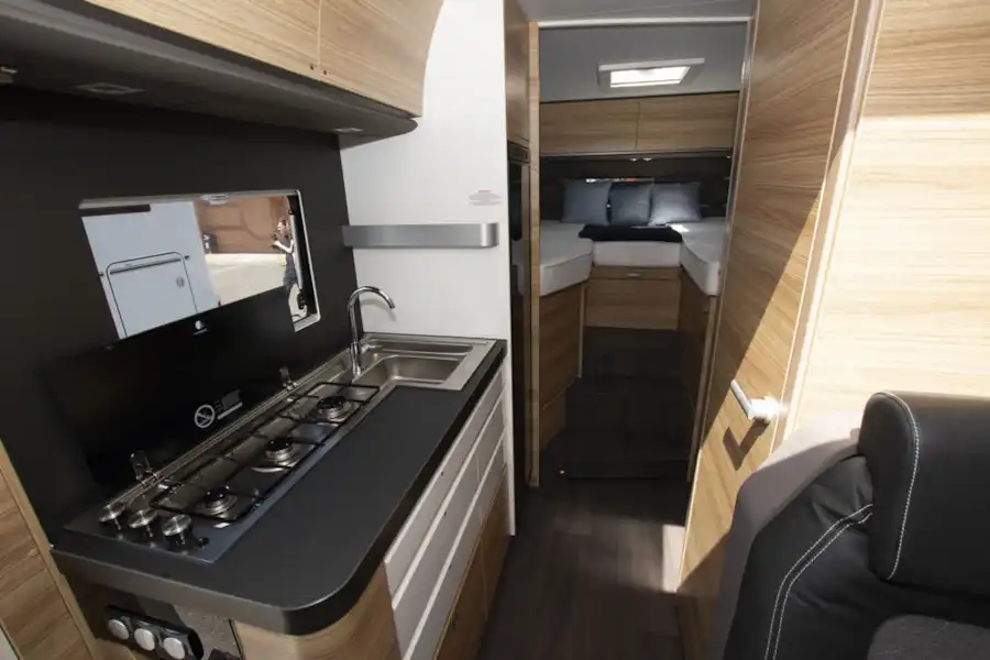 The kitchen in the Adria Sonic Axess 600 SL motorhome (Click to view full screen)