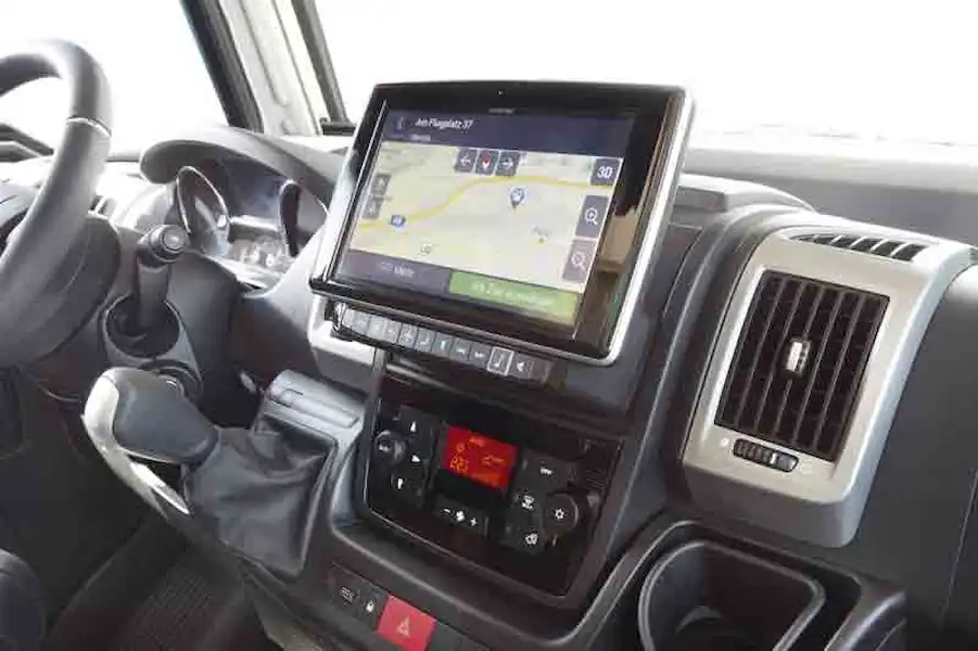 The cab with optional Navigator - picture courtesy of Niesmann (Click to view full screen)