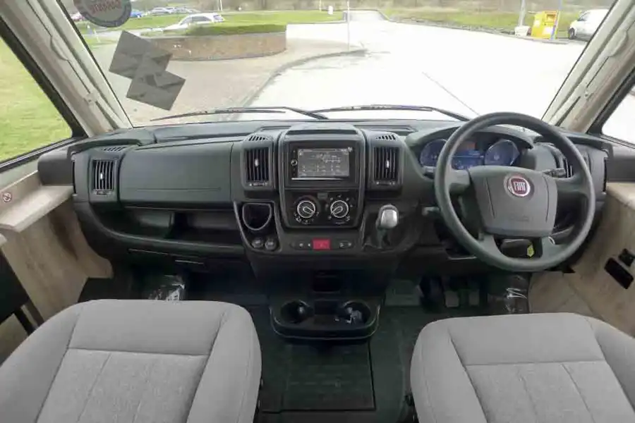 Driver's view in the cab - picture courtesy of Geoff Cox Leisure (Click to view full screen)