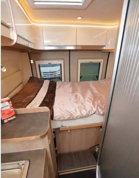 The Laika Ecovip 540 Da Vinci Edition campervan bedroom (Click to view full screen)