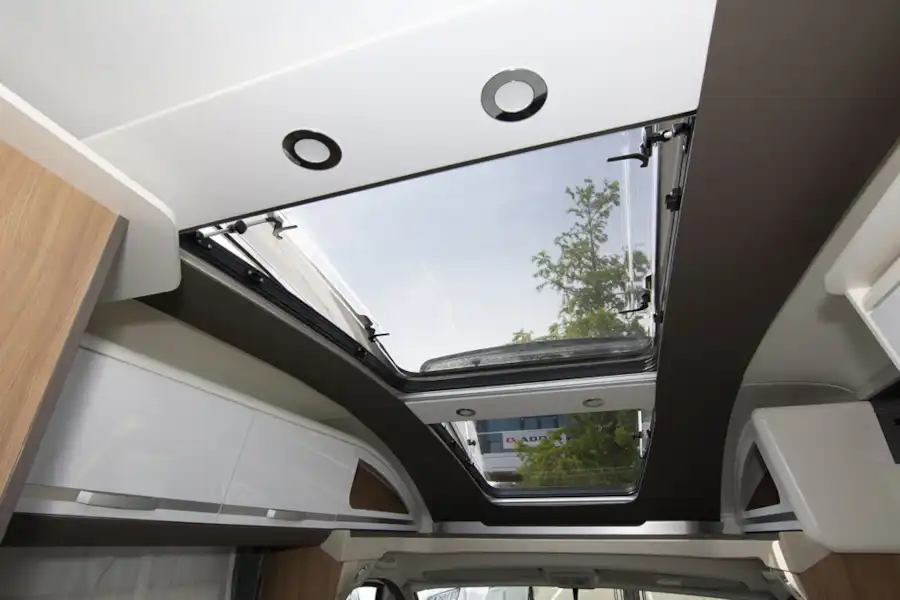 The large rooflight in the Adria Coral Axess 600 SL motorhome (Click to view full screen)