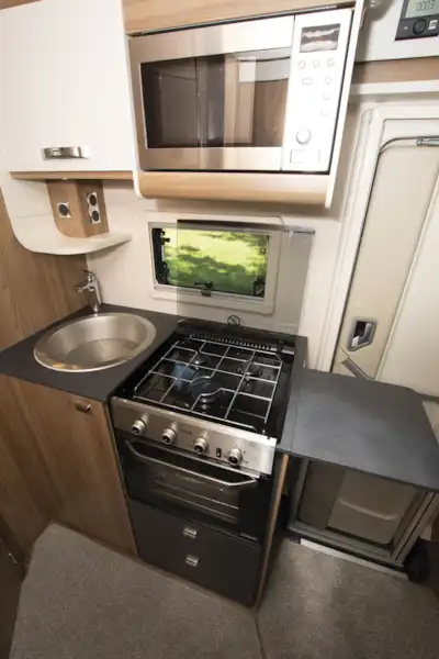 The kitchen in the Swift Escape 604 (Click to view full screen)