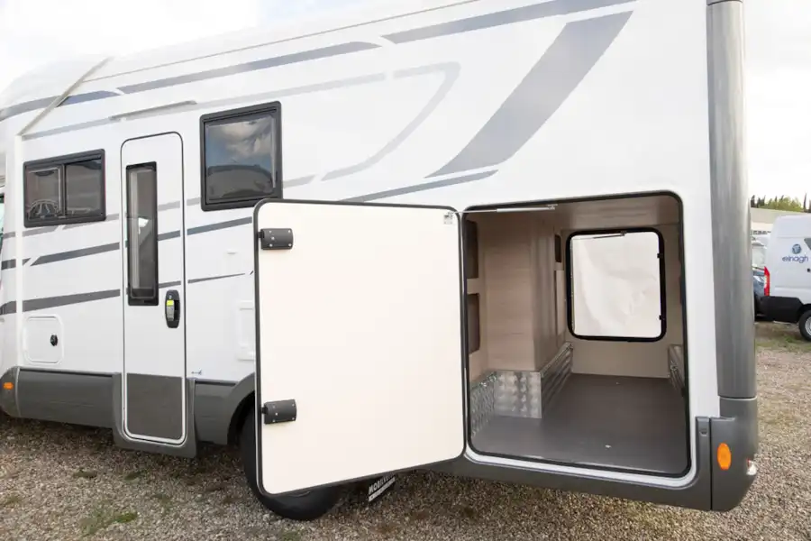 The garage in the Mobilvetta Kea P67 motorhome (Click to view full screen)