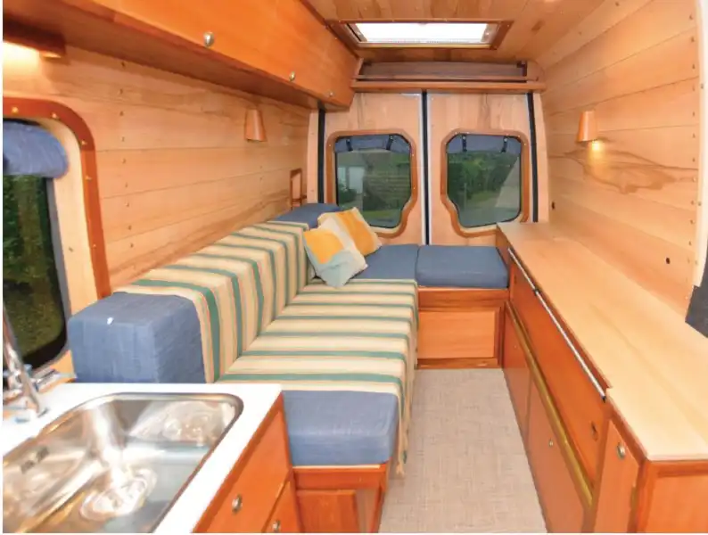 The Winby Land Yacht campervan interior (photo courtesy of James Winby) (Click to view full screen)