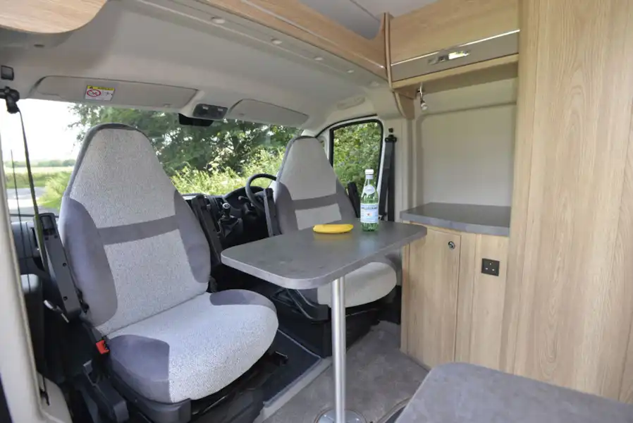 The cab seats in Elddis Autoquest CV60 campervan (Click to view full screen)