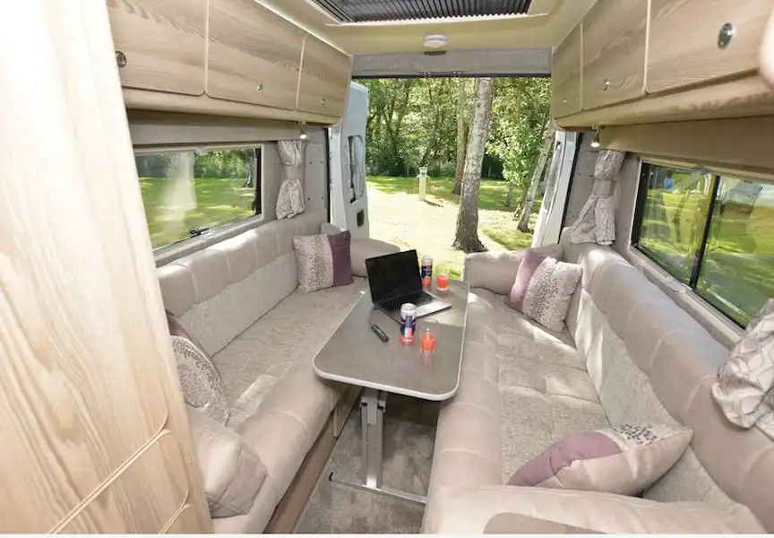 The Auto-Explore RL campervan rear lounge (Click to view full screen)
