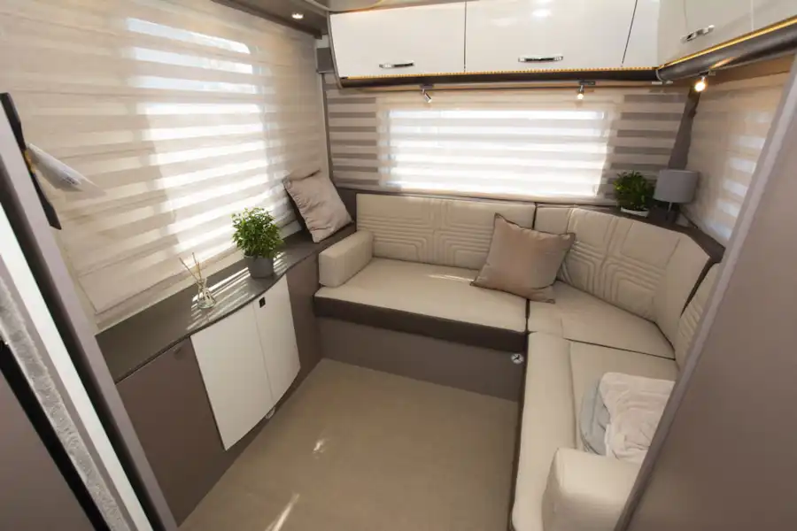 The rear lounge in the Bürstner Lyseo TD Harmony Line 744 motorhome (Click to view full screen)