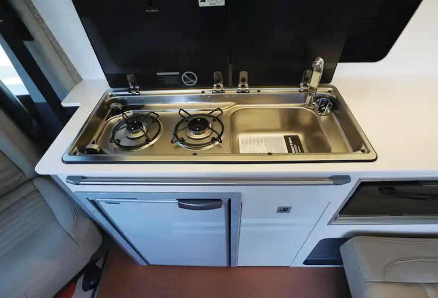 The Norvan VW T6.1 Camper kitchen (Click to view full screen)