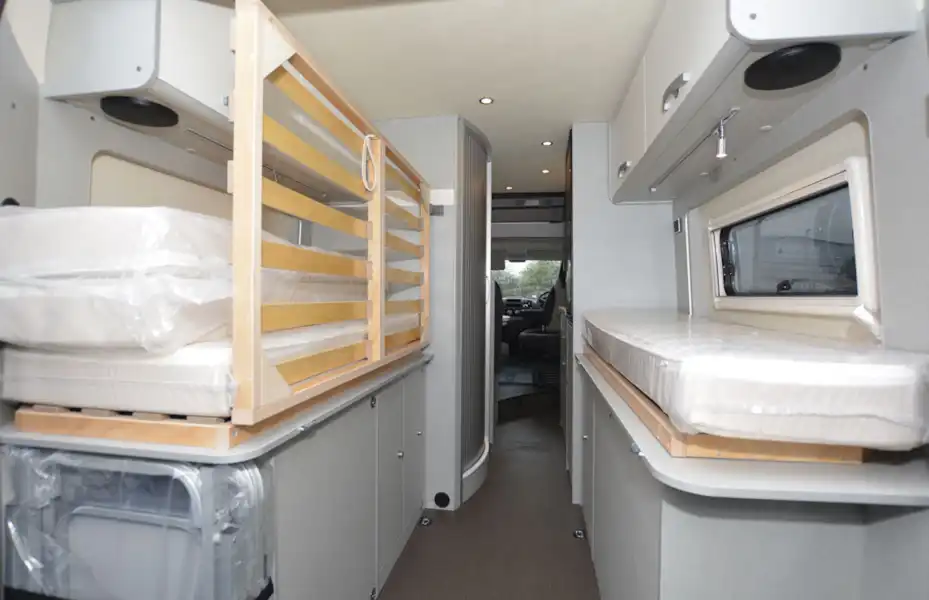 Rear beds in the Hymer Free 600 Campus  (Click to view full screen)