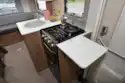 L-shaped galley has worktop extension