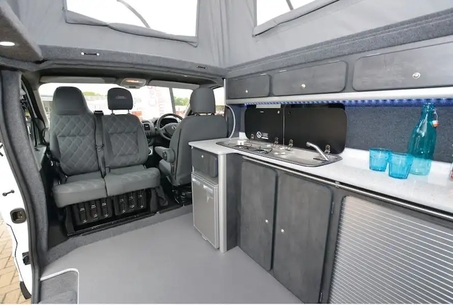 View of the cab in the Creative Campervans X-Plorer (Click to view full screen)