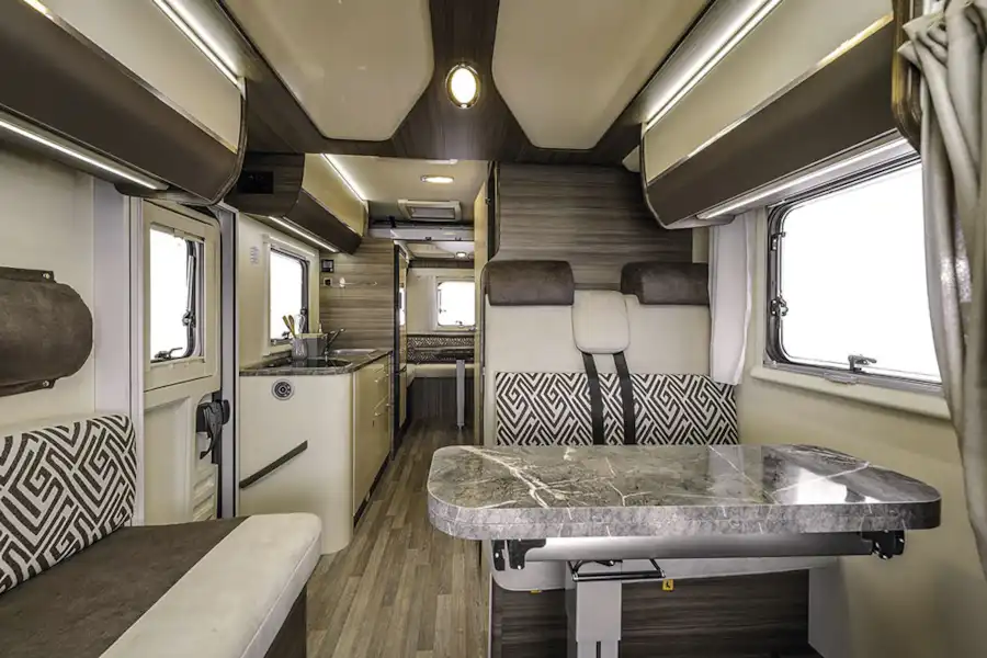 The interior of the Rimor Evo 77 Plus motorhome (Click to view full screen)