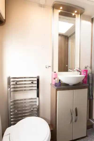 The Alde radiator towel drier is huge (Click to view full screen)
