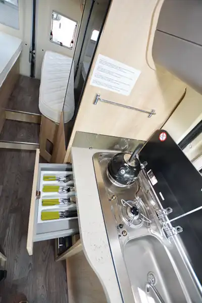 There's a Duplex oven/grill under the cutlery drawer (Click to view full screen)